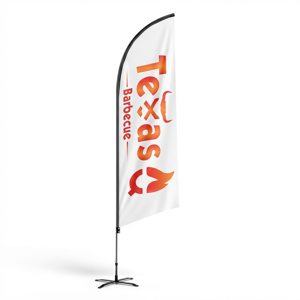 Commercial Printing Images - Customized single-edged flags, eye-catching advertising flags