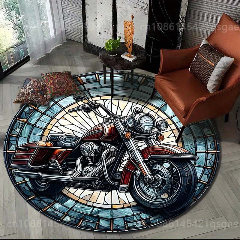Commercial Glass Printing - Multiple sizes Stained Glass Motorcycle Art