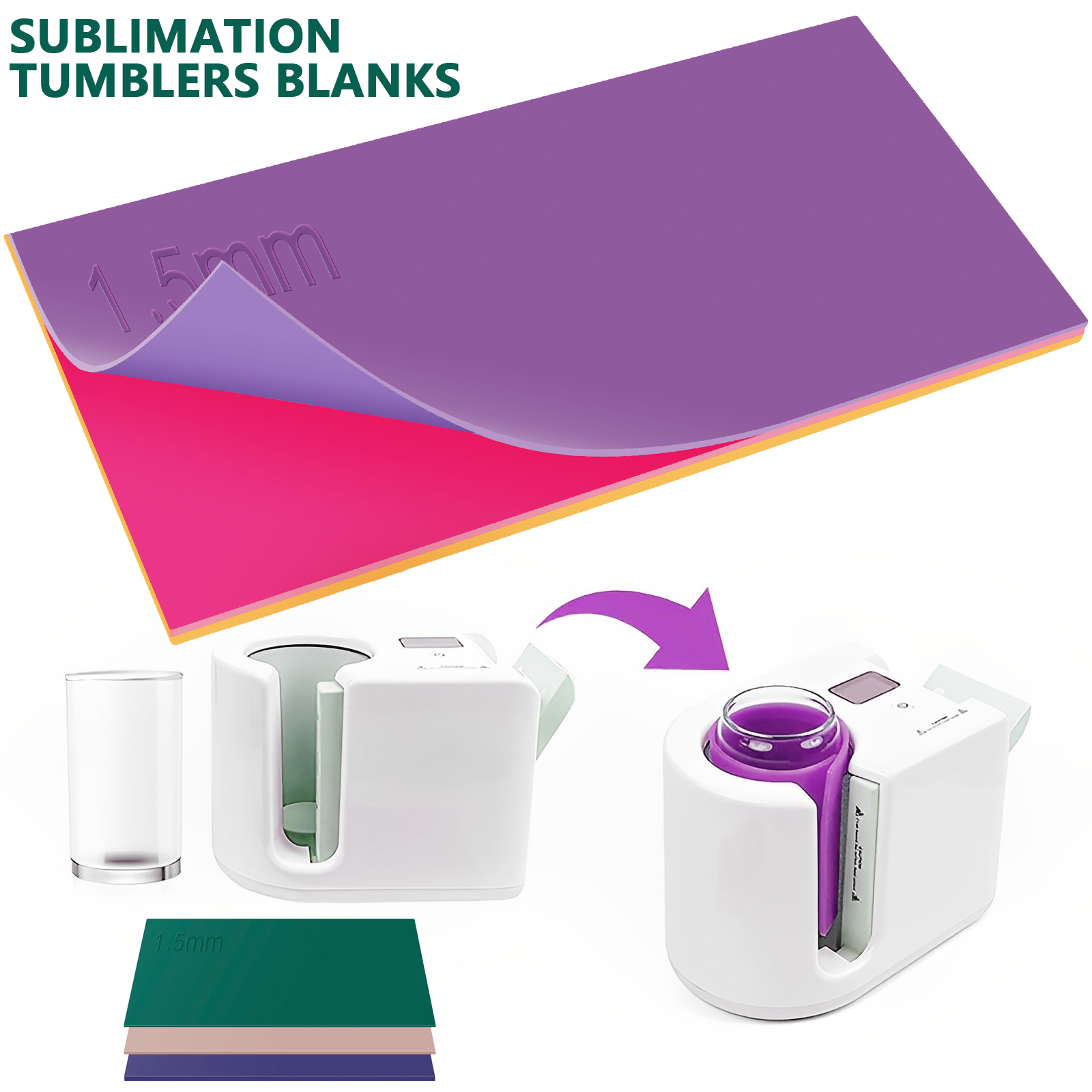 3Pcs Sublimation Tumbler Wrap  - Commercial Printing Press 리뷰 및 가격