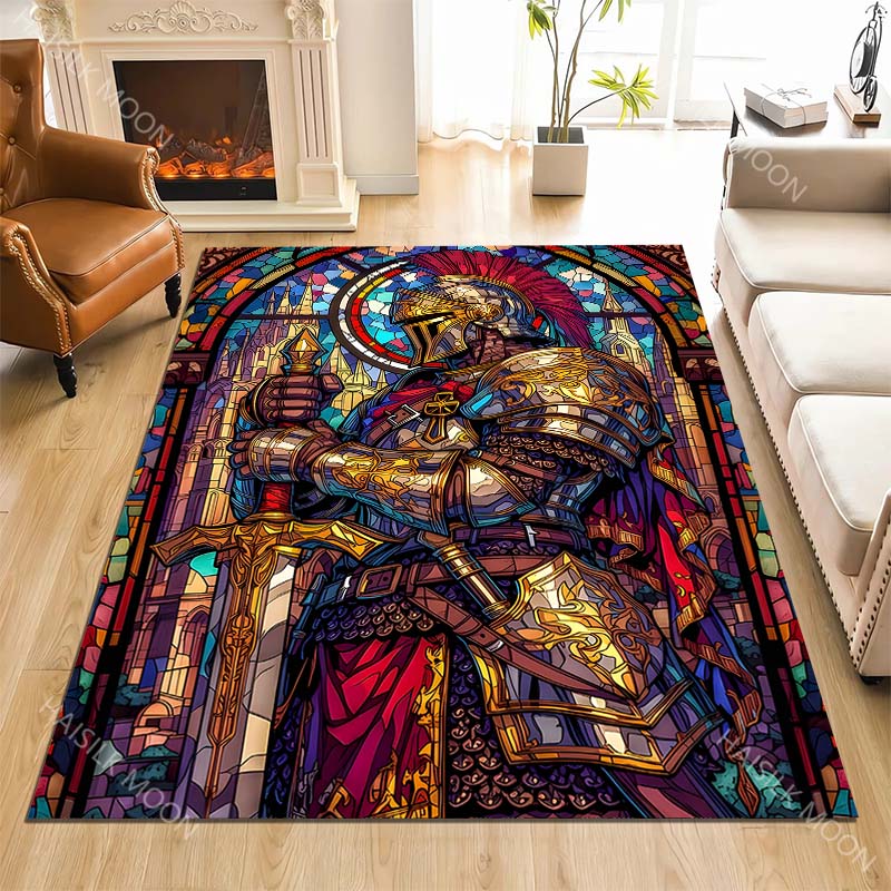 Stained glass knight with swor - Commercial Glass Printing 리뷰 및 가격