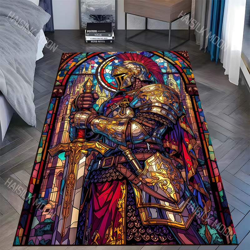 Stained glass knight with swor - Commercial Glass Printing 리뷰 및 가격